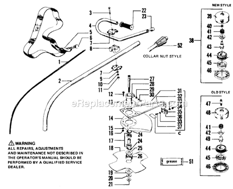 Page B Diagram and Parts List for 2615  Weed Eater Trimmer